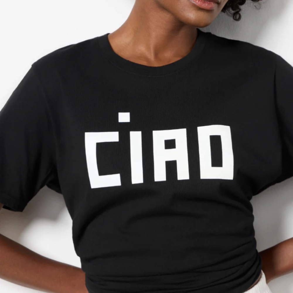 Black 'CIAO' Graphic Crewneck Tee - Picture 3 of 7